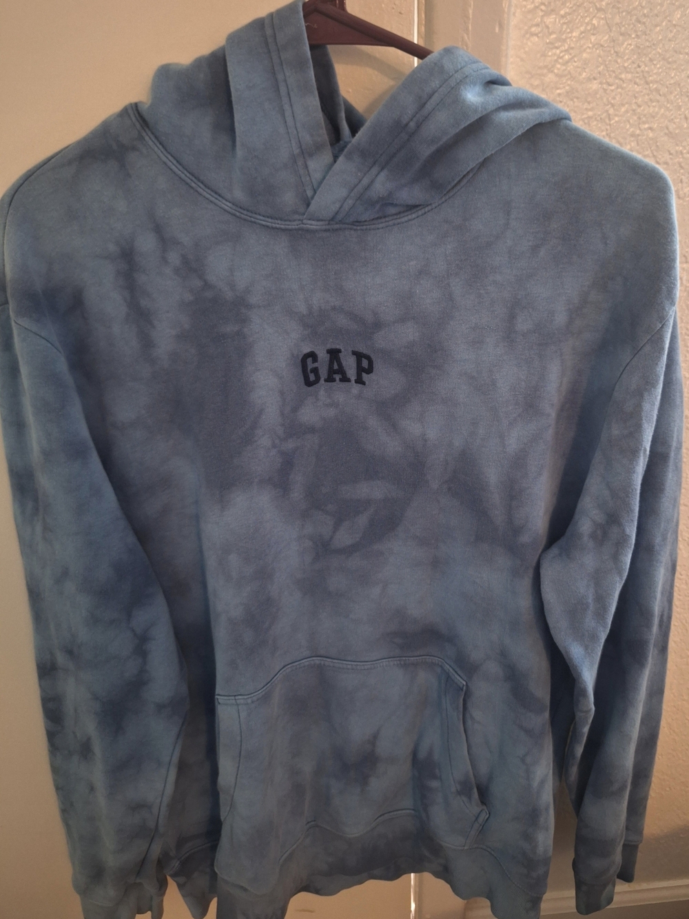 GAP Womens Blue Tie-Dye Hoodie Sweatshirt